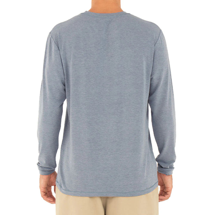 Free Fly Men's Bamboo Flex Long Sleeve: Heather Blue Dusk