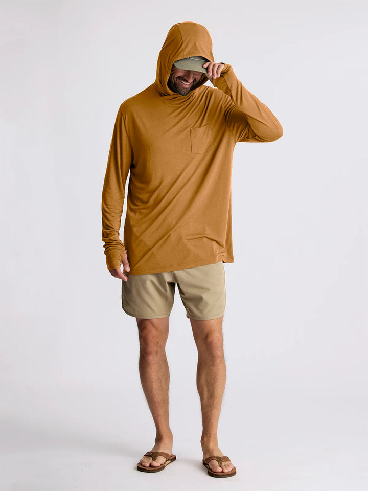 Free Fly Men's Bamboo Lightweight Hoodie: Ochre