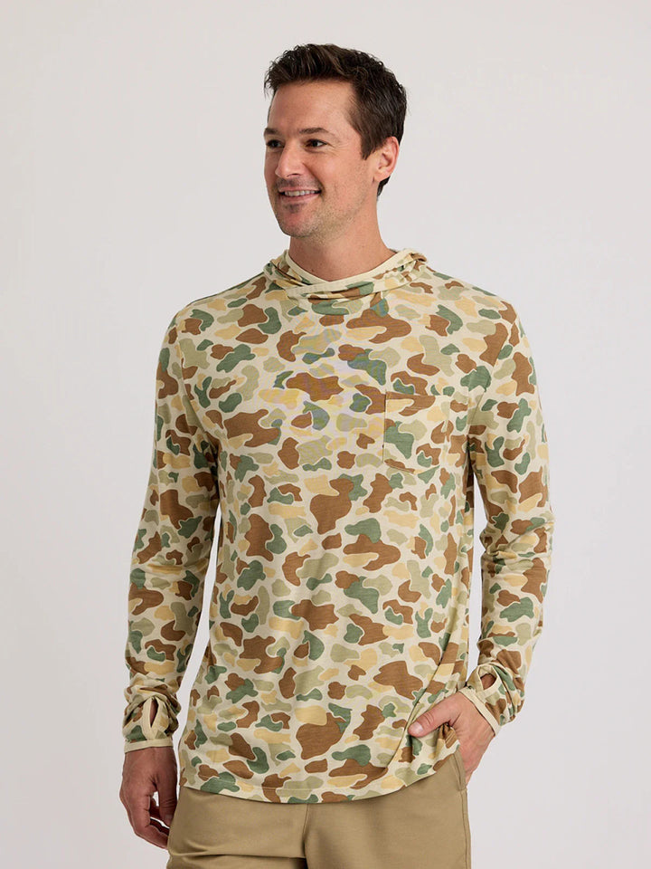 Free Fly Men's Bamboo Lightweight Hoodie: Vintage Camo