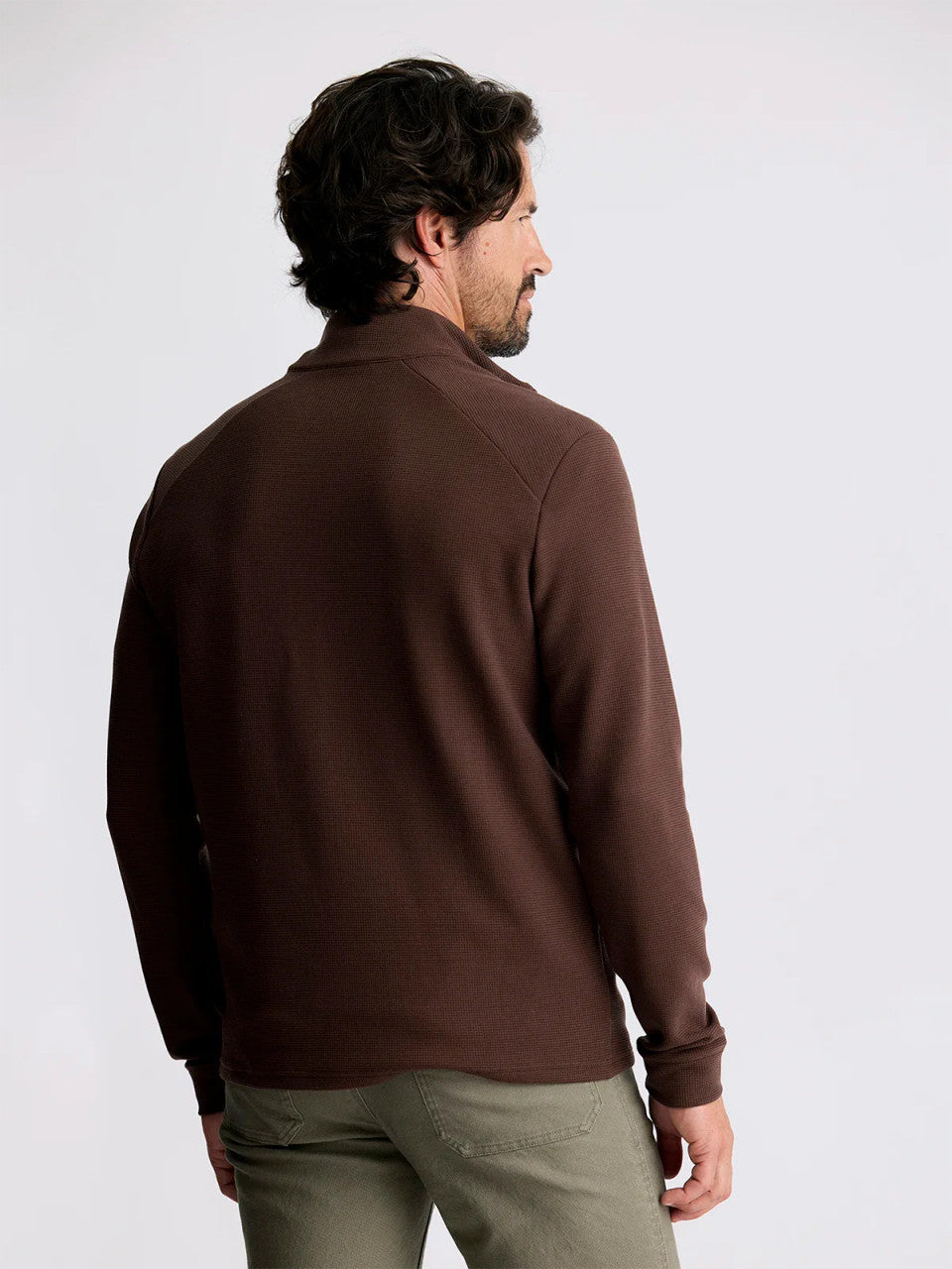 Free Fly Men's Waffle Quarter ZIp: Chestnut