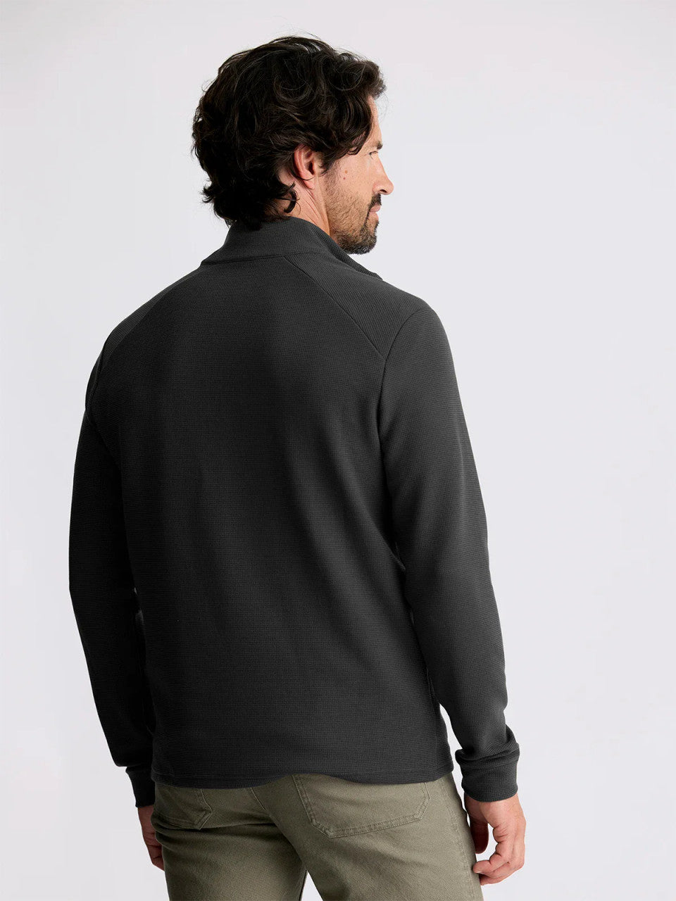 Free Fly Men's Waffle Quarter ZIp: Midnight