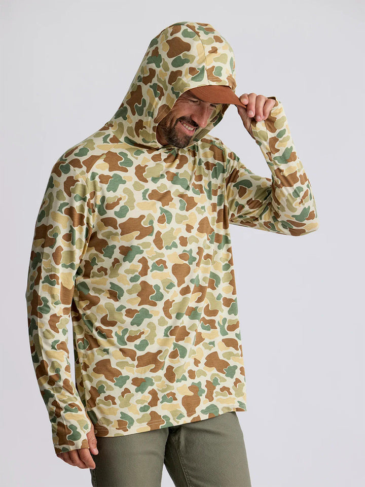 Free Fly Men's Bamboo Shade Hoodie: Vintage Camo