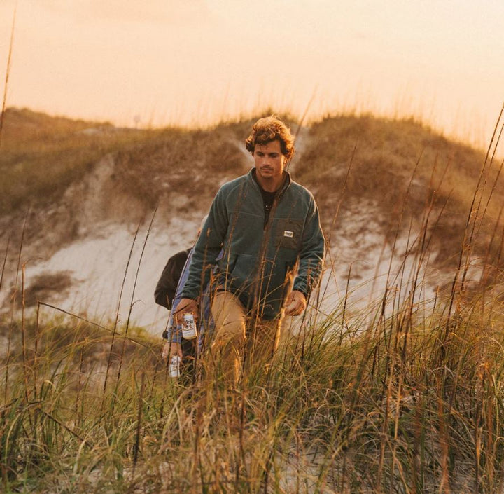 Howler Brothers Free Range Fleece Pullover: Sea Blue