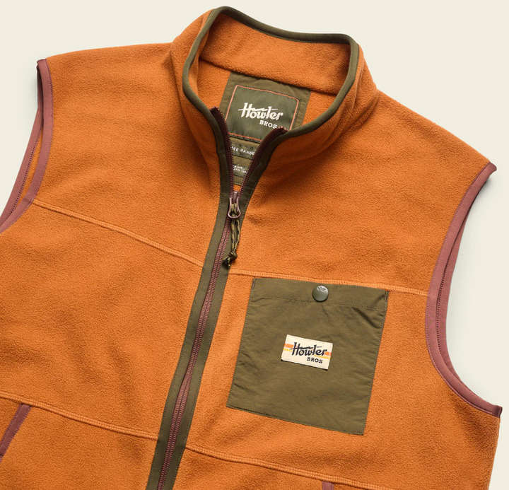 Howler Brothers Free Range Fleece Vest: Adobe