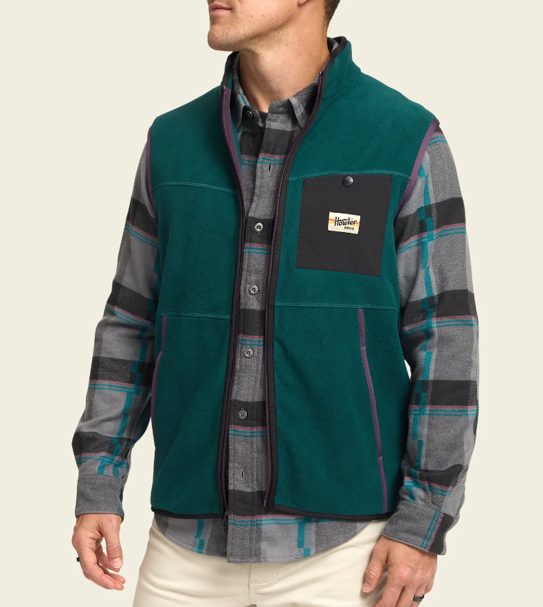 Howler Brothers Free Range Fleece Vest: Ultramarine