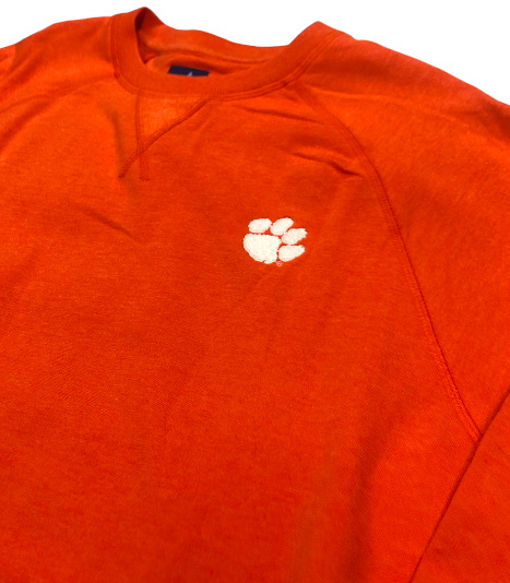 Johnnie-O Clemson University Freeman Crewneck Fleece Sweatshirt: Orange