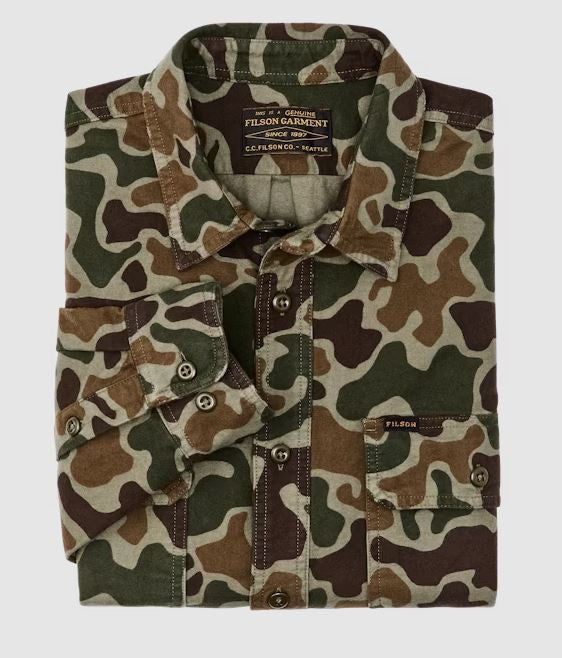 Filson Field Flannel Shirt: Frog Camo