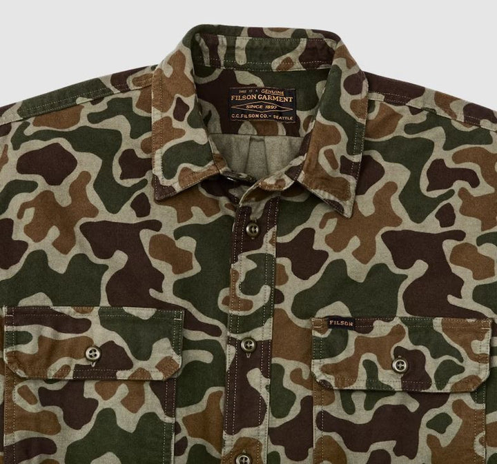 Filson Field Flannel Shirt: Frog Camo