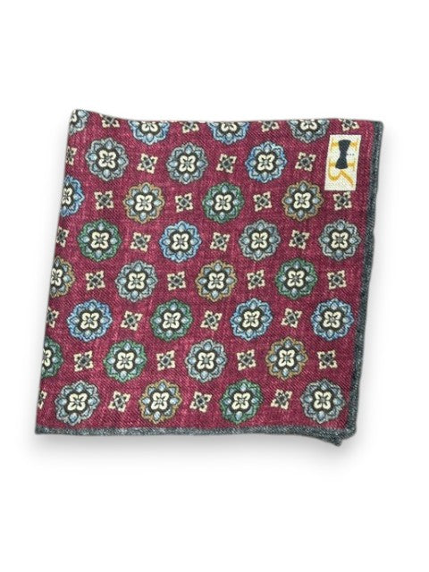 R. Hanauer Fuchsia Cashmere/Silk Medallion Pocket Square