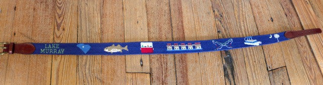 Smathers and Branson Needlepoint Belt - Lake Murray SC (Limited Edition)