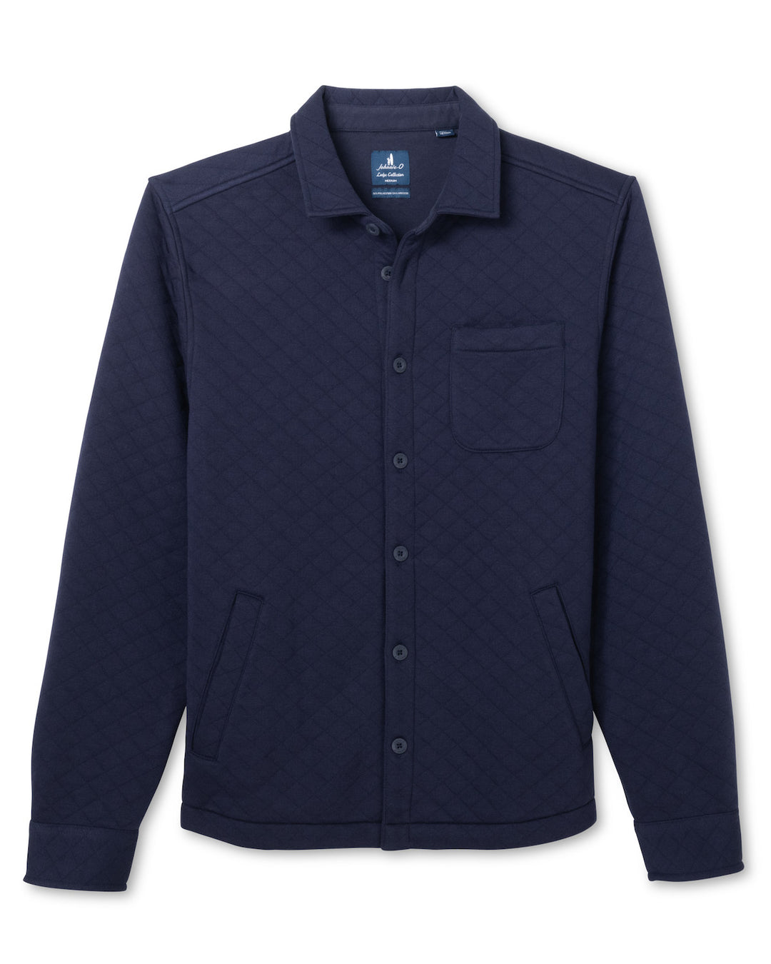 Johnnie-O Stowe Quilt Shacket: Navy