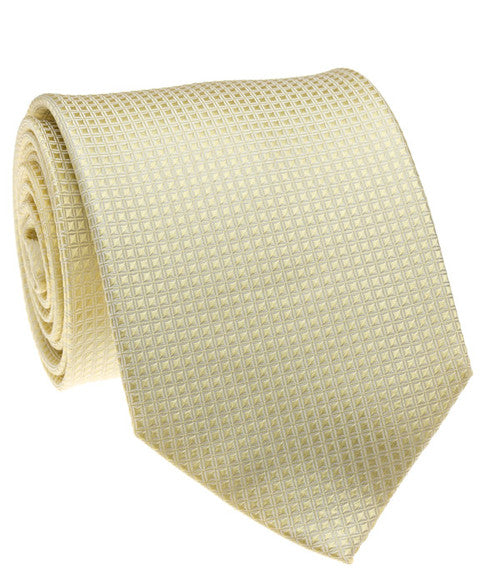 Beige Grid Geometric Print Tie