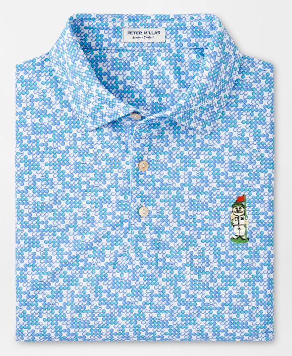 Peter Millar Game Over Performance Mesh Polo with Yard Gnome: White