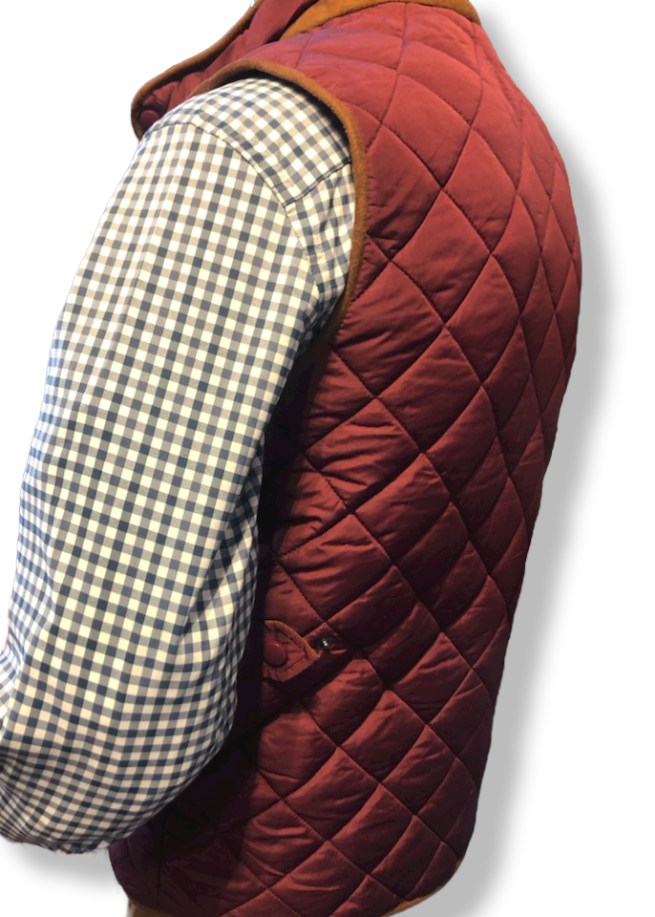 Craig Reagin Quilted Fleece Lined Vest: Burgundy