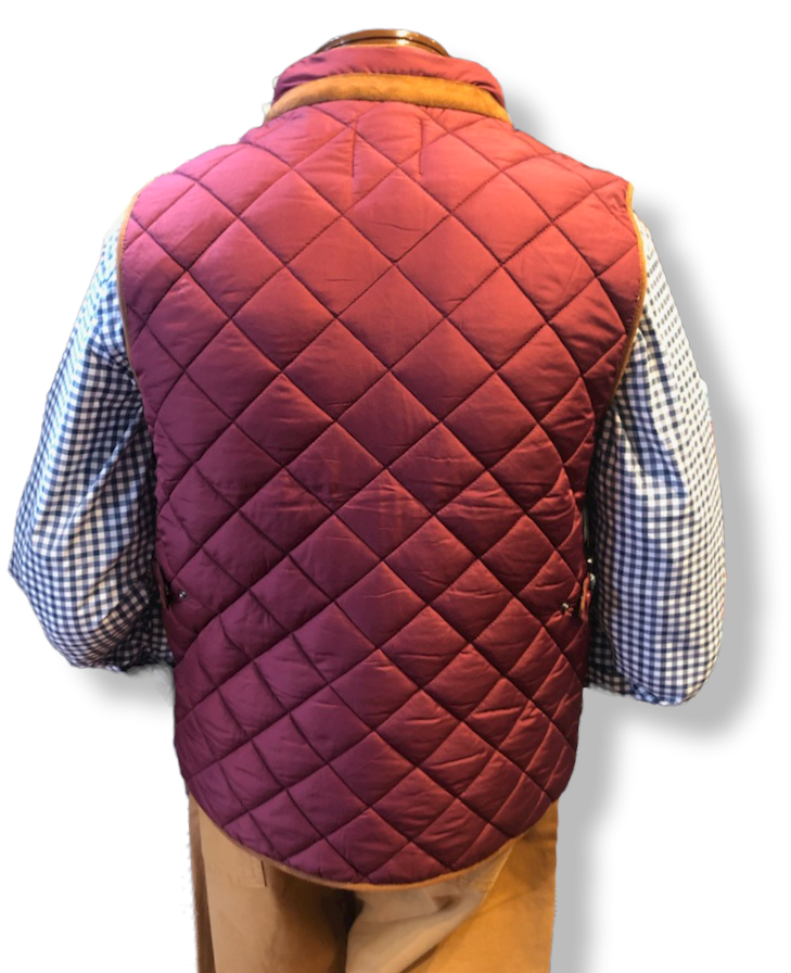 Craig Reagin Quilted Fleece Lined Vest: Burgundy