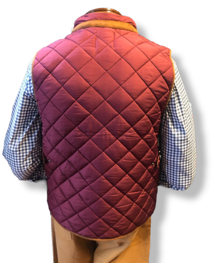 Craig Reagin Quilted Fleece Lined Vest: Burgundy