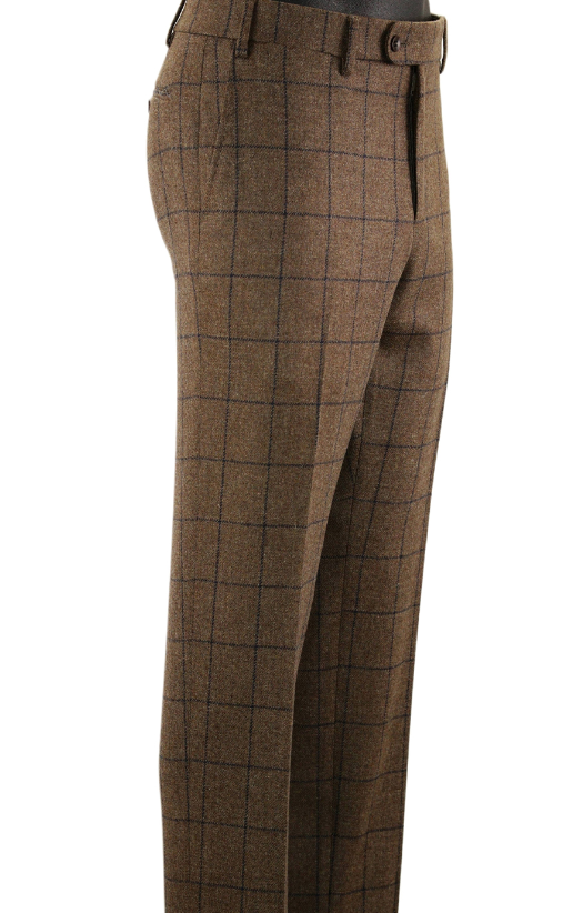 Ballin Geelong Lambswool Windowpane Houston: Brown