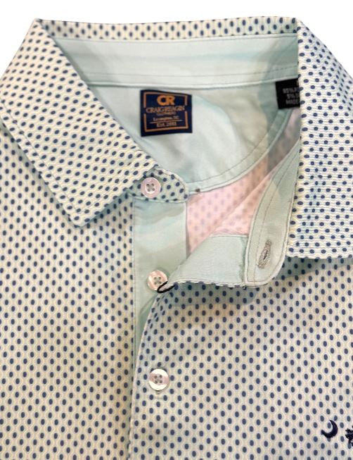 Craig Reagin Gibson Polo with SC Palmetto: Dewdrop/Yellow/Bluefin