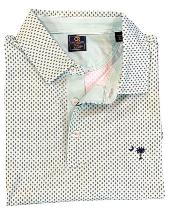 Craig Reagin Gibson Polo with SC Palmetto: Dewdrop/Yellow/Bluefin