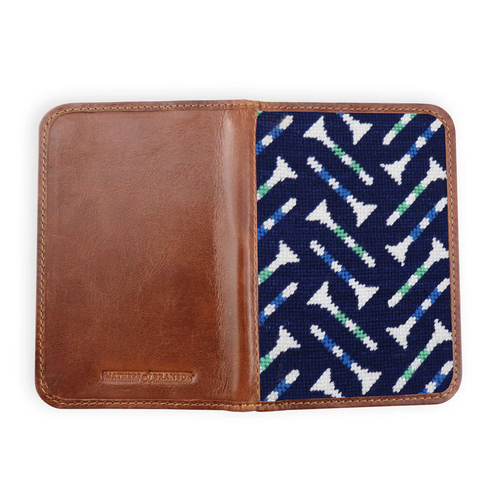Smathers and Branson Needlepoint Scorecard Cover: Golf Tee (Dark Navy)