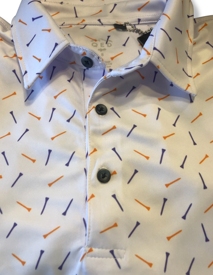 Craig Reagin Orange/Purple Golf Tees Polo: White