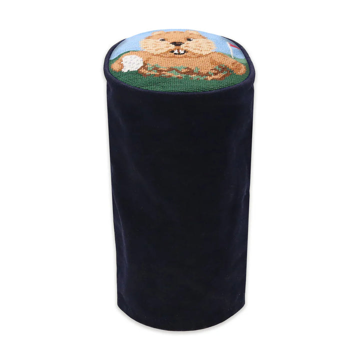 Smathers and Branson Needlepoint Driver Cover: Gopher Golf (Navy)