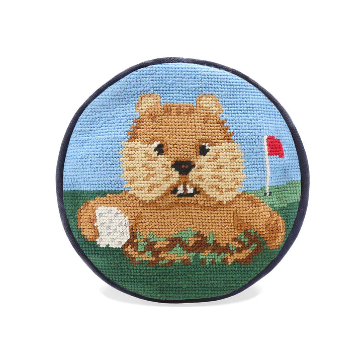 Smathers and Branson Needlepoint Driver Cover: Gopher Golf (Navy)