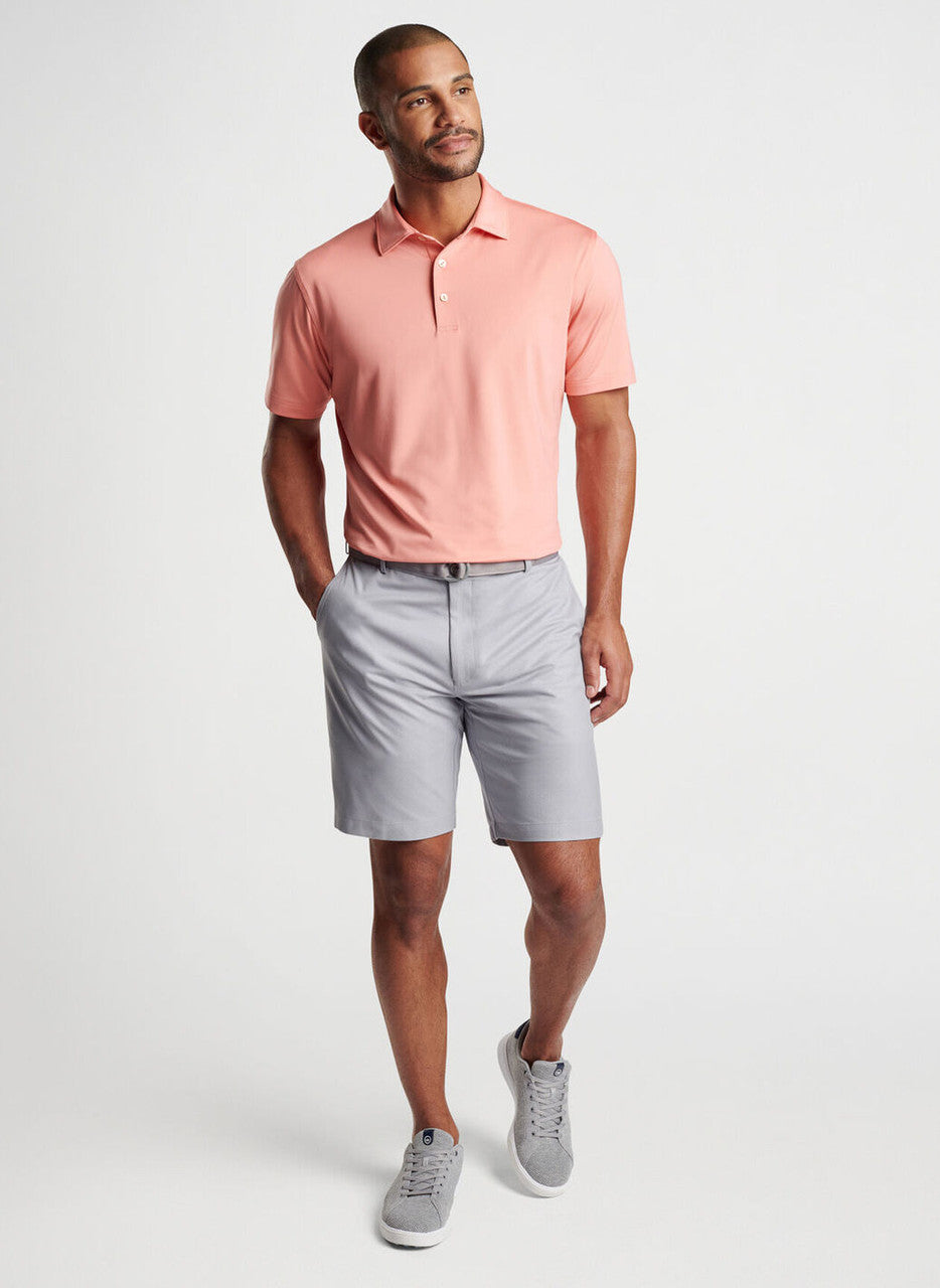 Peter Millar Solid Performance Jersey Polo (Sean Self Collar): Grapefruit