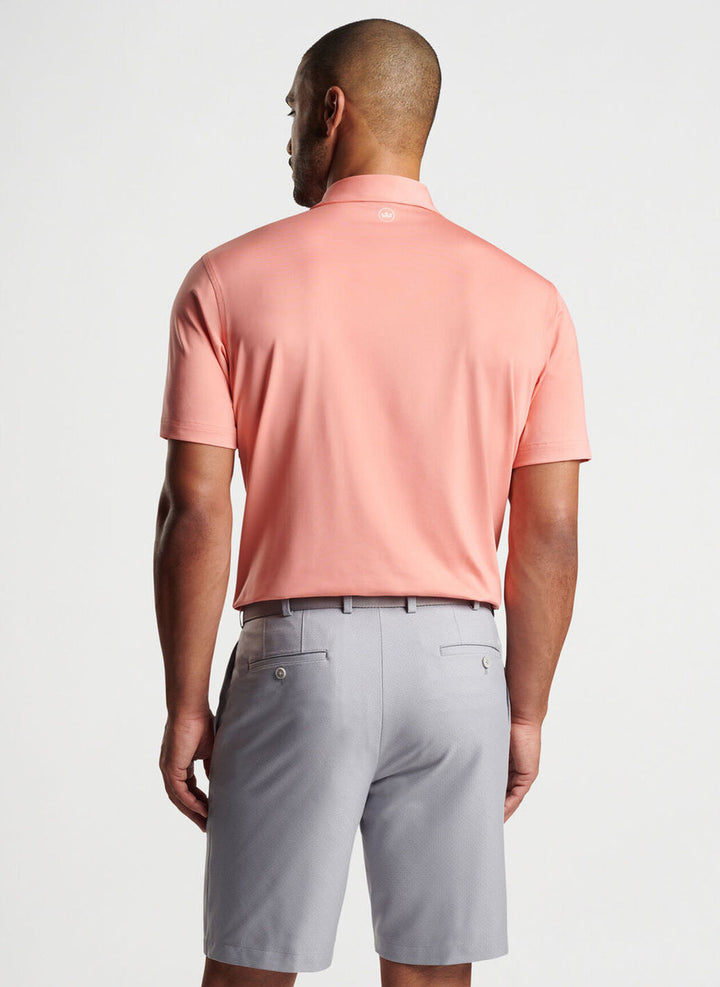 Peter Millar Solid Performance Jersey Polo (Sean Self Collar): Grapefruit