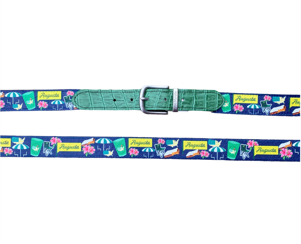 Doc Murphy Reversible Augusta and Azalea Belt: Green Tab