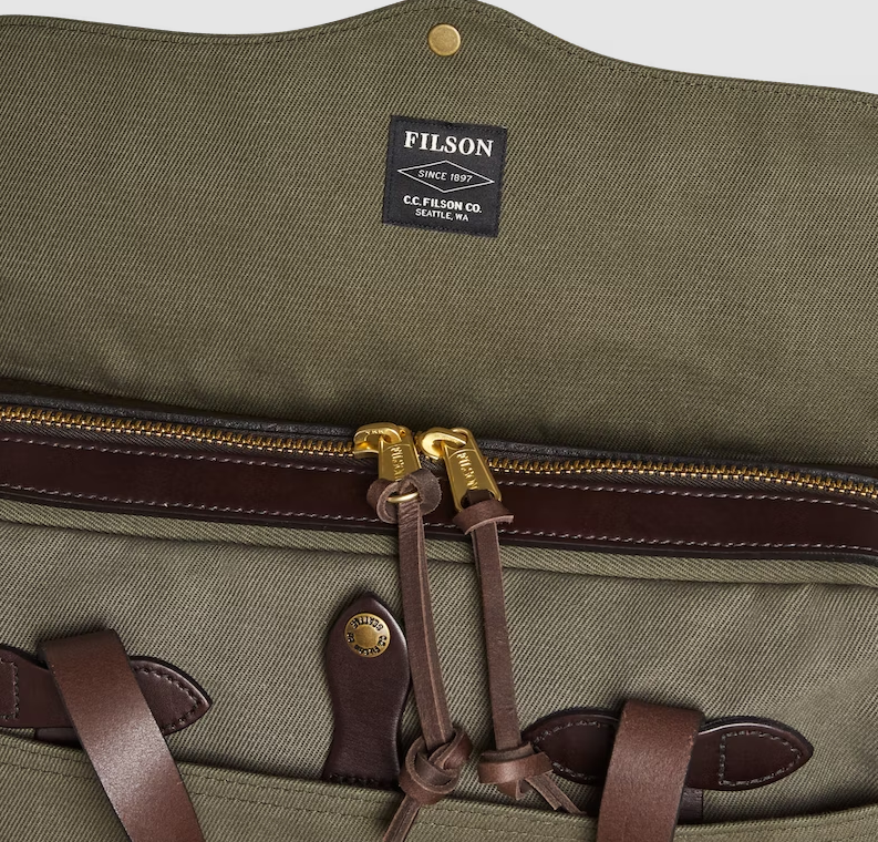 Filson Rugged Twill Original Briefcase: Otter Green