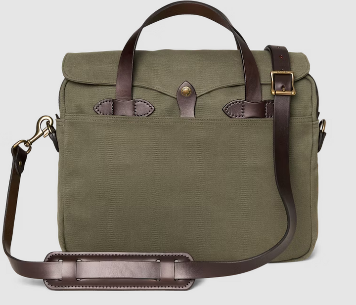 Filson Rugged Twill Original Briefcase: Otter Green