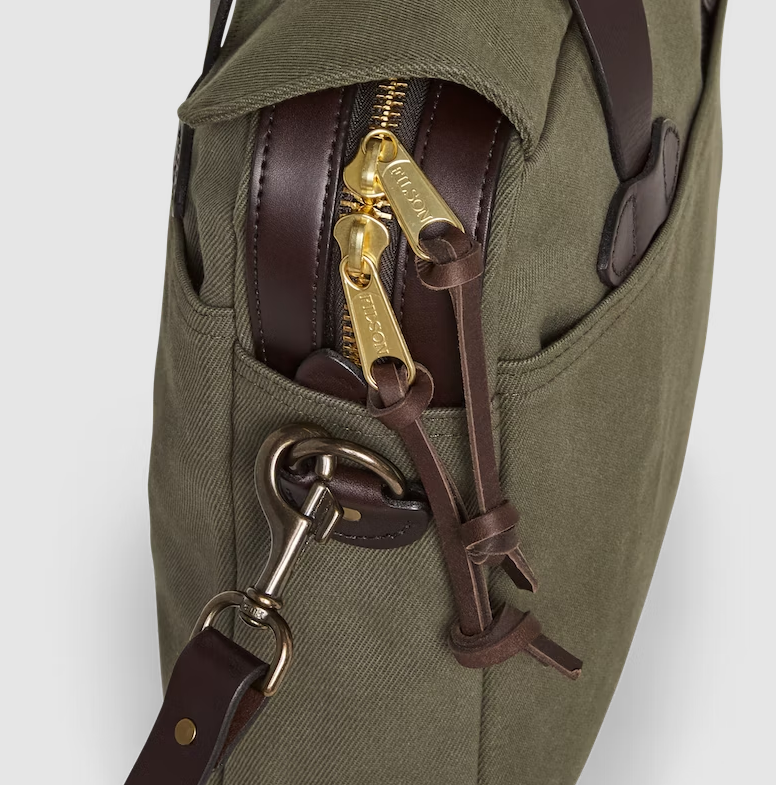 Filson Rugged Twill Original Briefcase: Otter Green