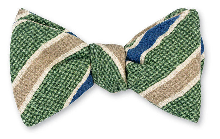 R. Hanauer Green Chester Stripes Bow Tie