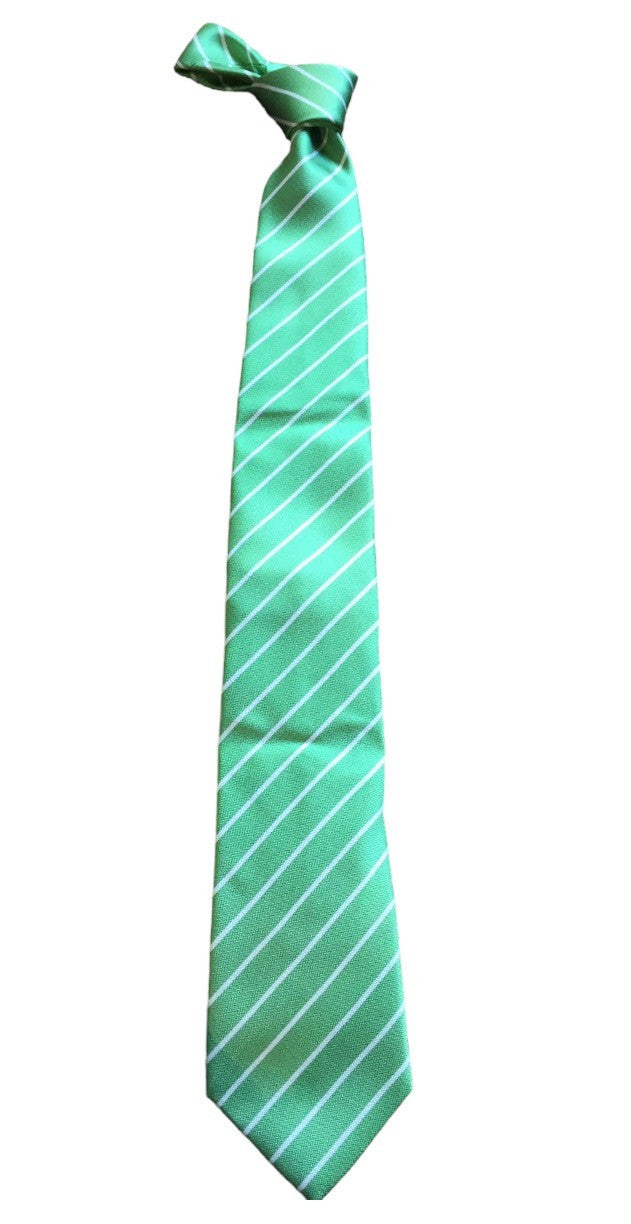 Robert Jensen Green and White Stripe Tie