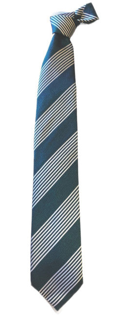 Seaward and Stearn Green with White Multi Stripe Tie