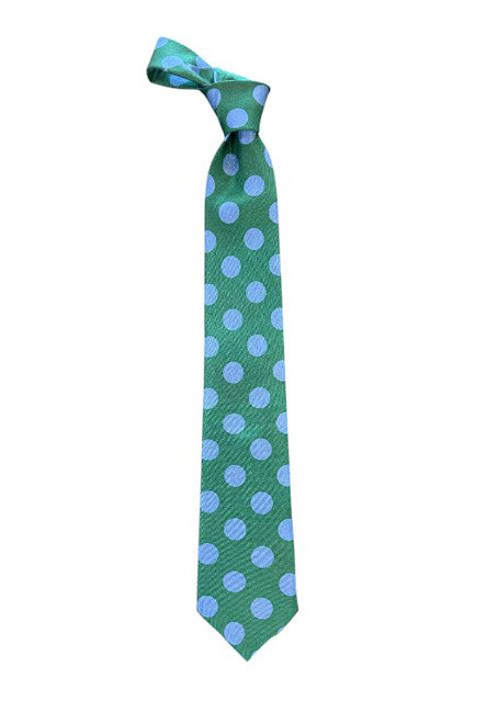 Robert Jensen Blue Big Dot Tie: Green