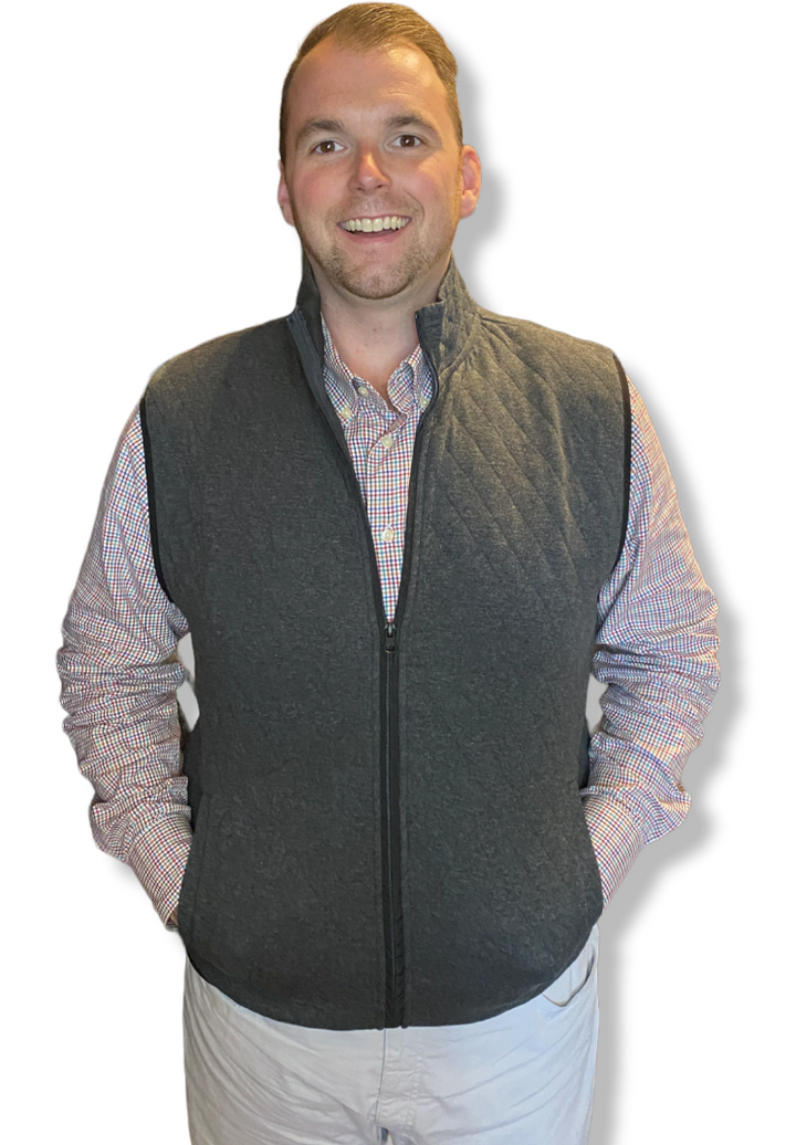 Craig Reagin Quilted Vest: Charcoal Heather