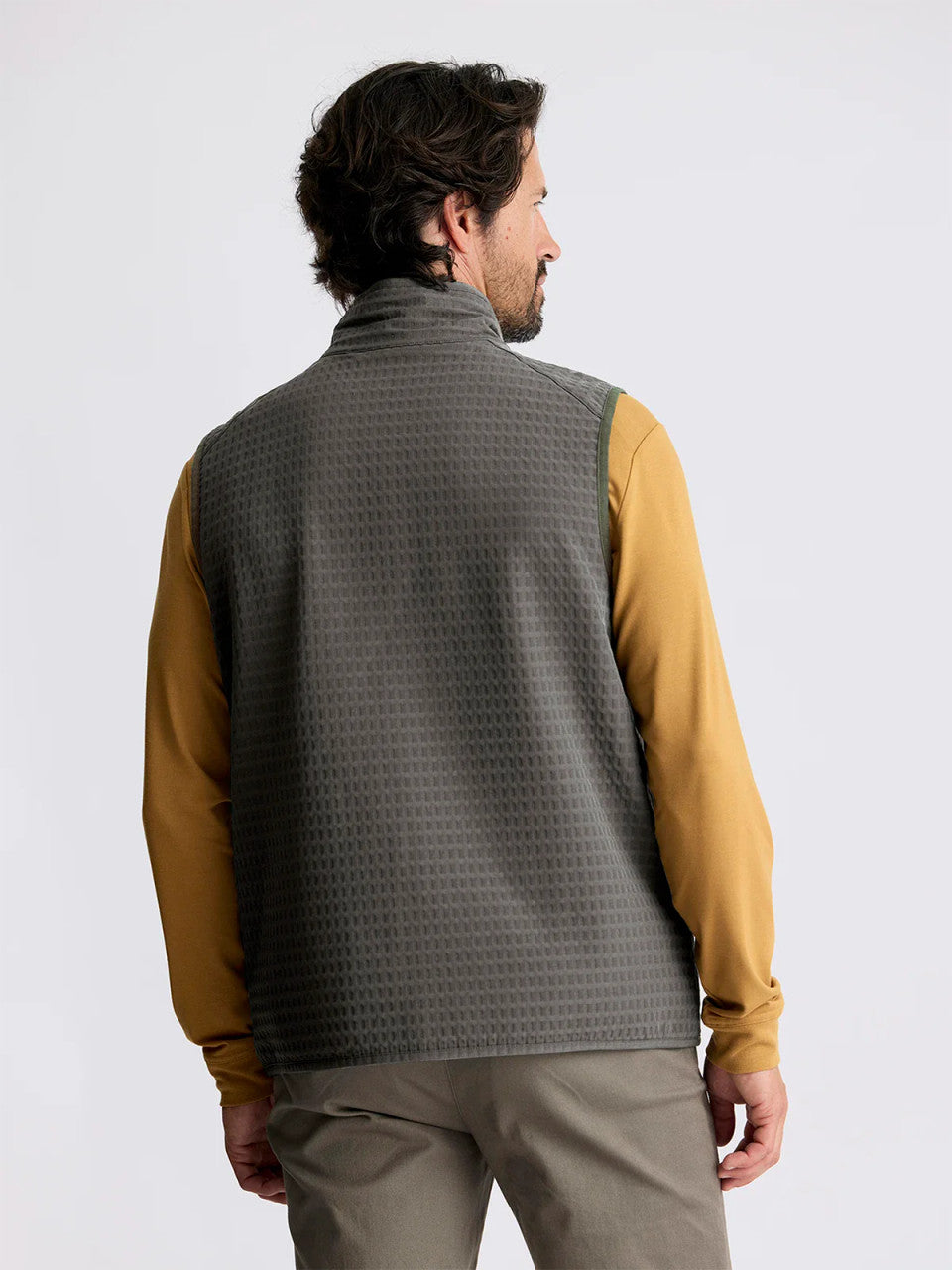 Free Fly Men's Gridback Fleece Vest: Dark Olive