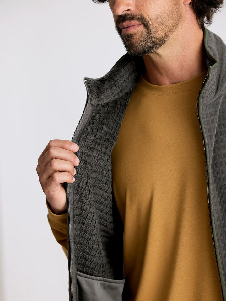 Free Fly Men's Gridback Fleece Vest: Dark Olive