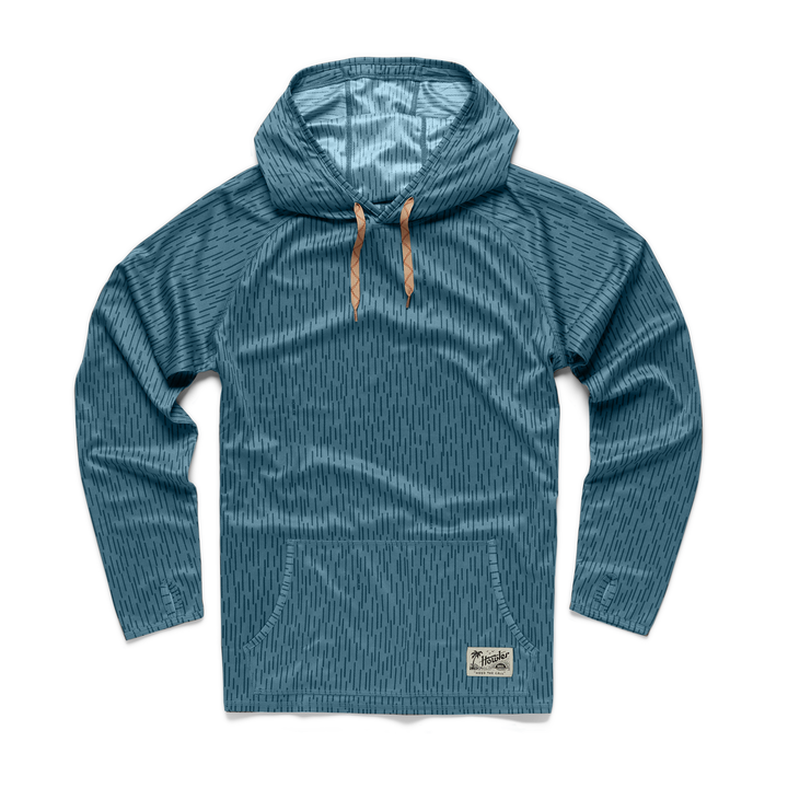 Howler Brothers Loggerhead Hoodie: Deluge Camo - Pacific Blue