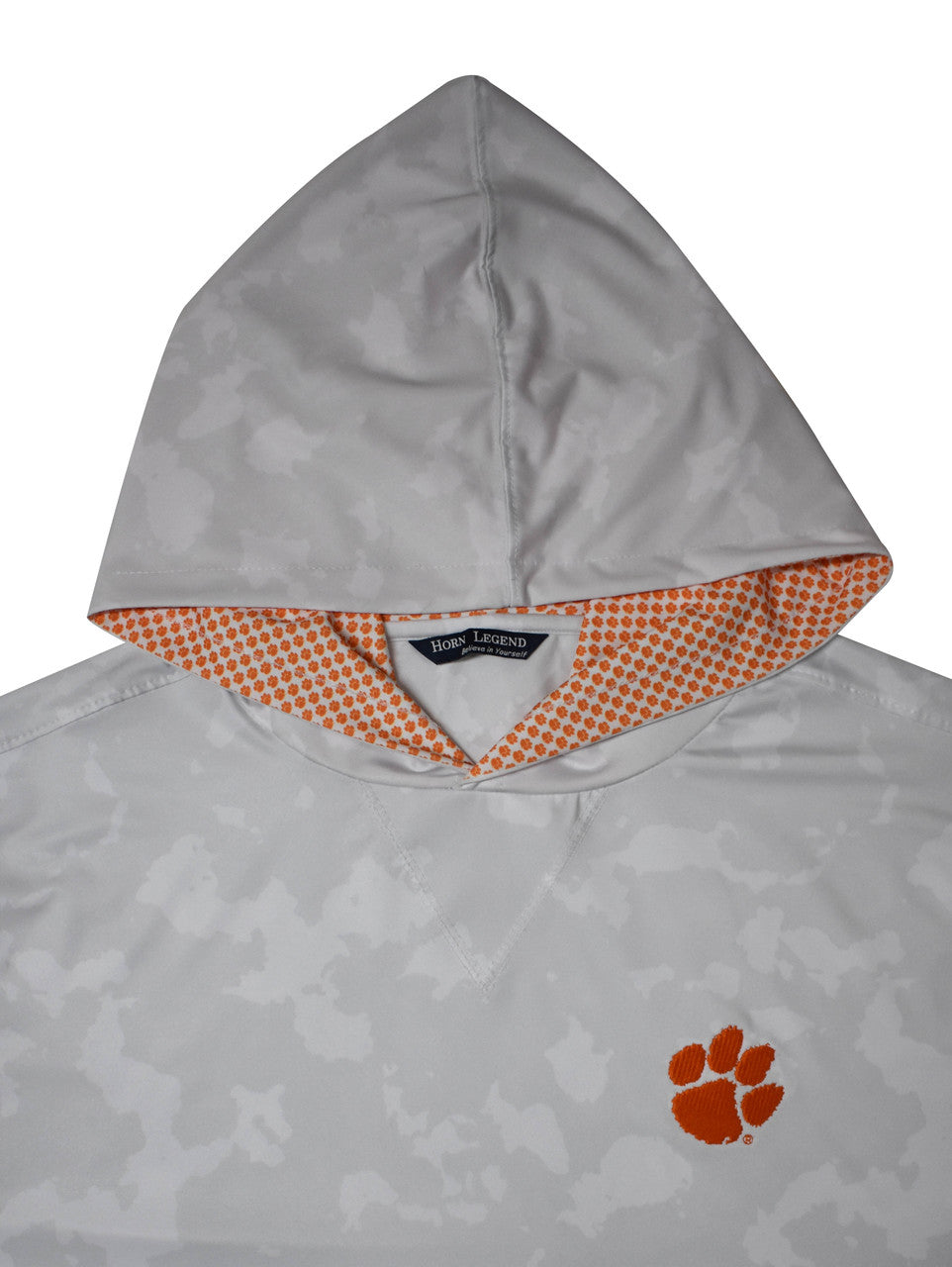 Horn Legend  Clemson University Snow Camo Hoodie: Clemson Paw