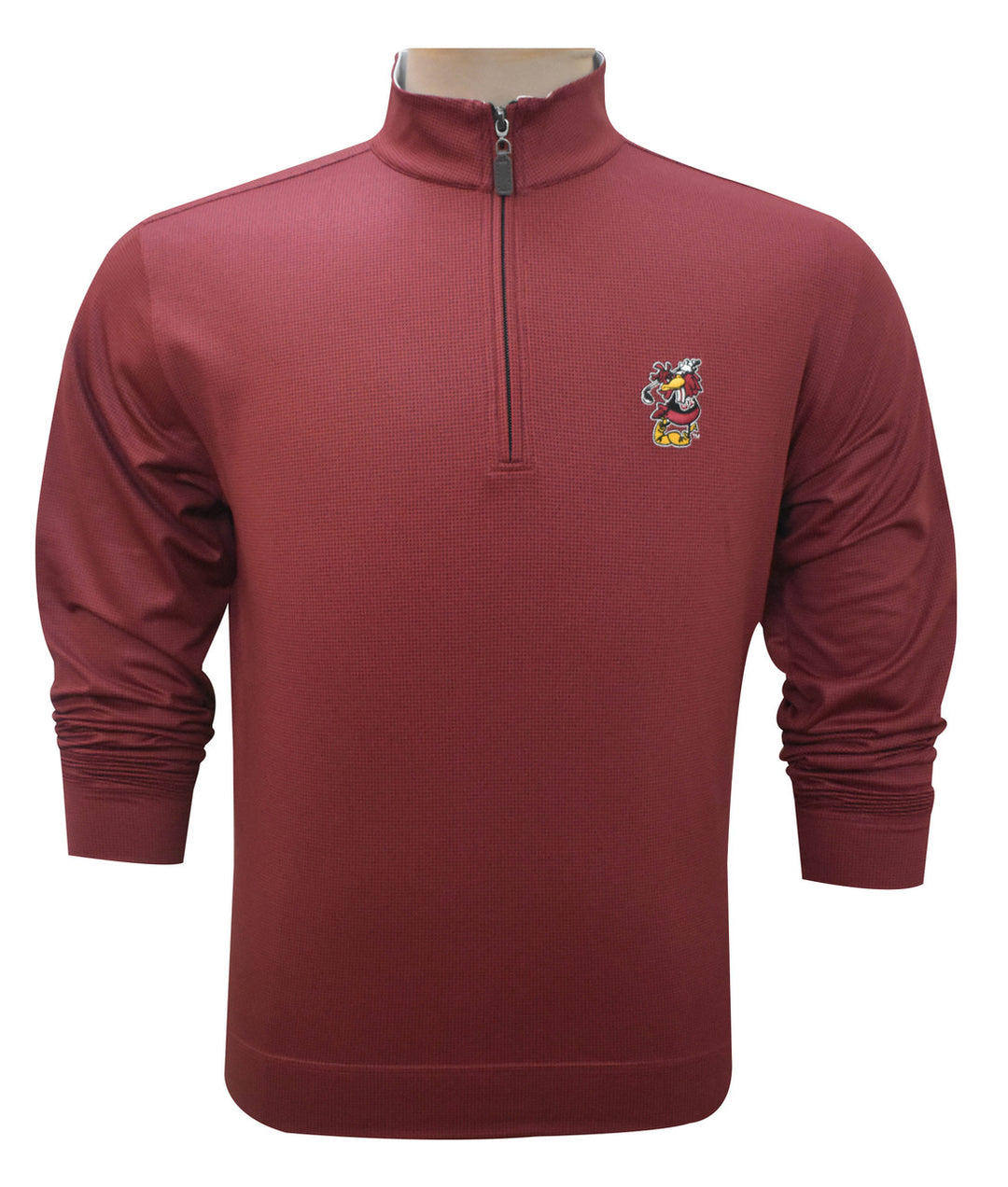 Horn Legend University of South Carolina Houndstooth Garnet/Black Quarter Zip: Swinging Cocky