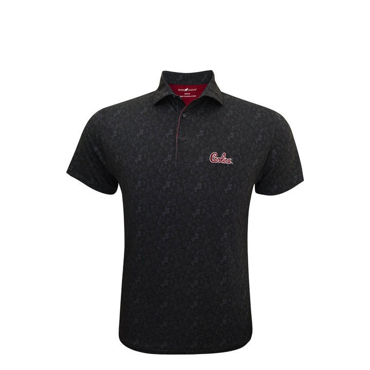 Horn Legend University of South Carolina Cowboy Polo: Black/Charcoal/Garnet