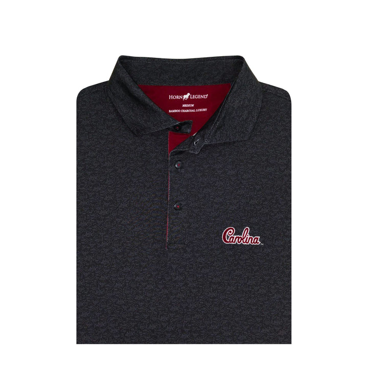 Horn Legend University of South Carolina Playbook Polo: Black/Charcoal