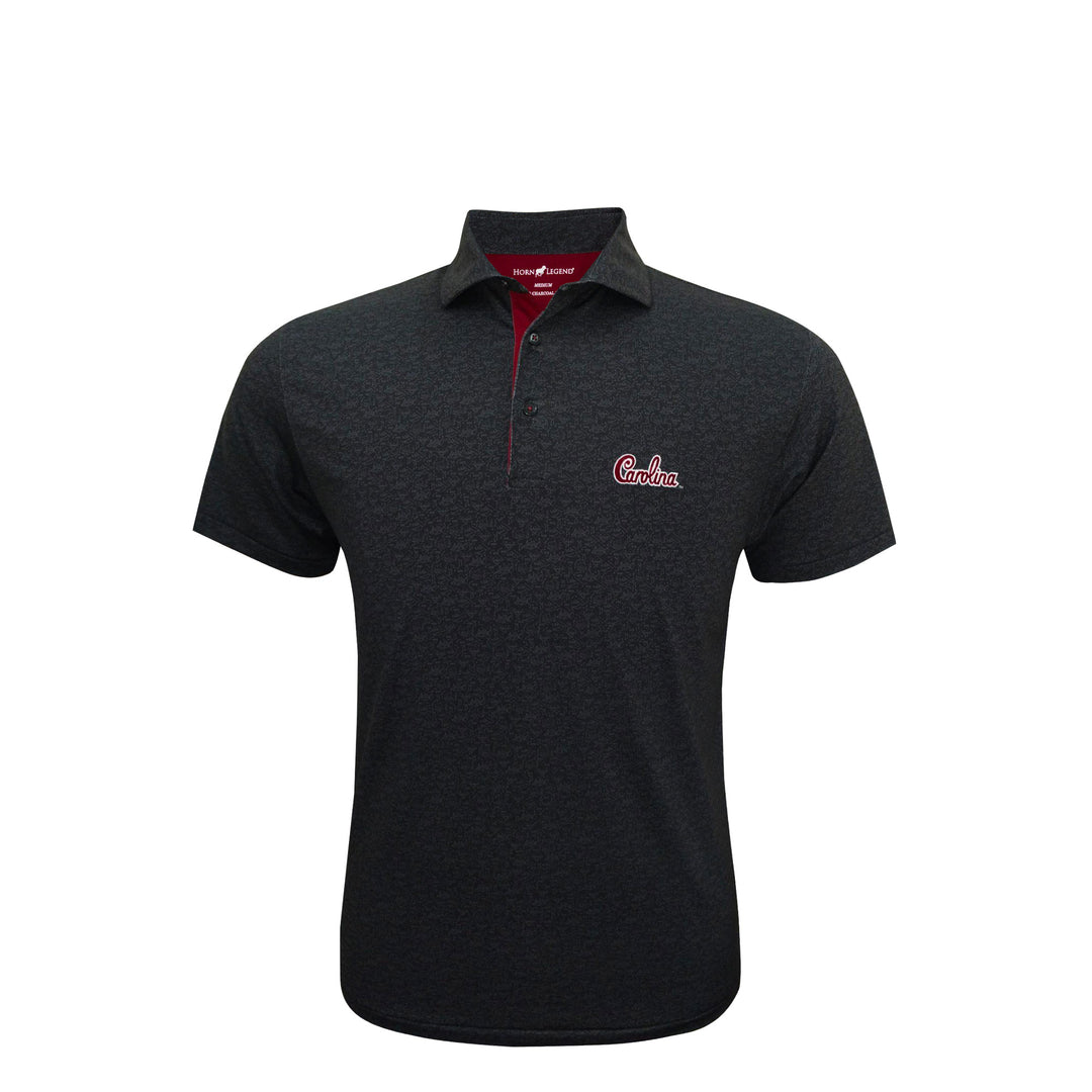 Horn Legend University of South Carolina Playbook Polo: Black/Charcoal