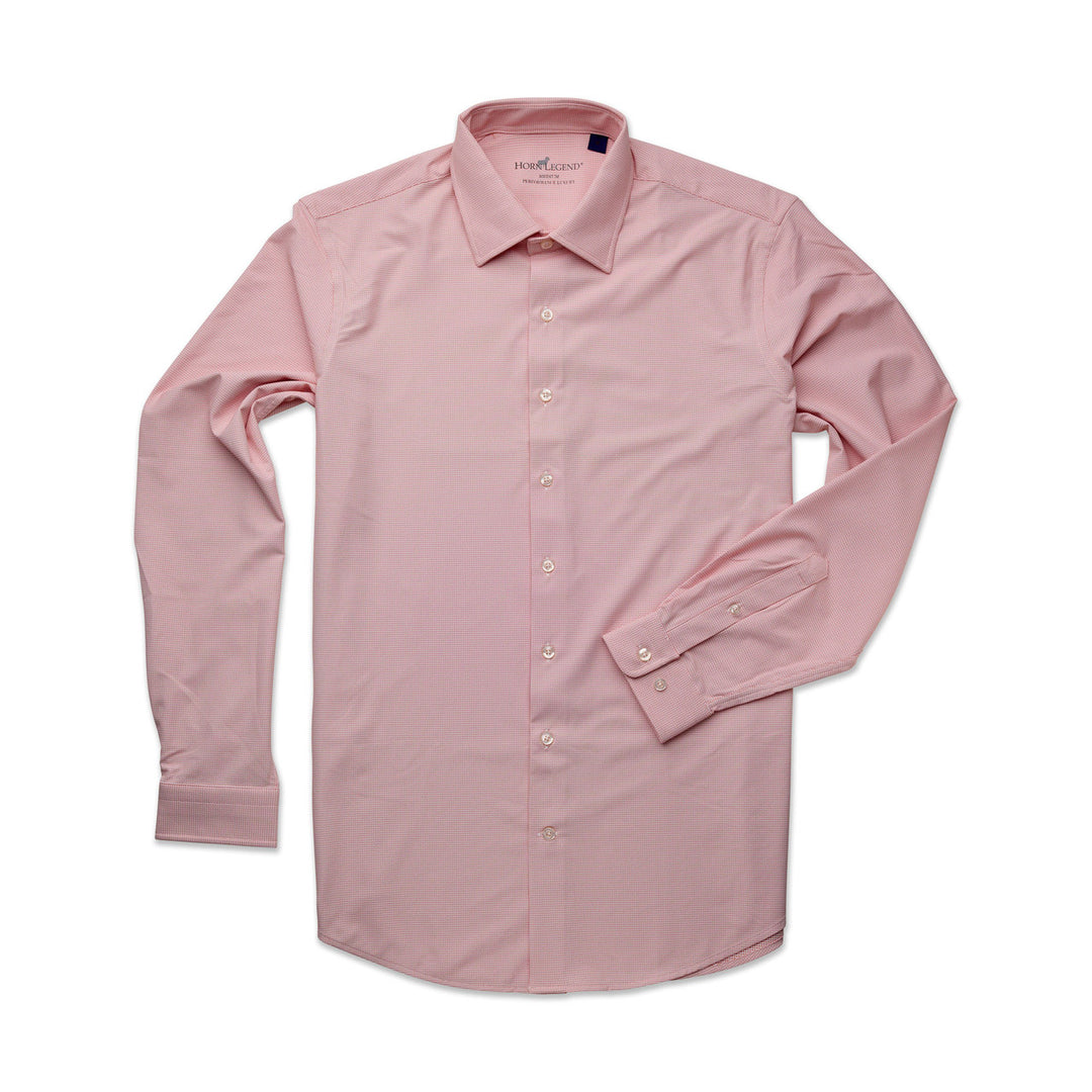 Horn Legend Uptown Spread Collar Hidden Button Down Performance Sport Shirt: Apricot