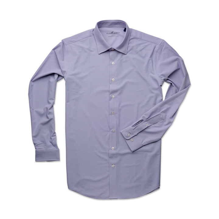 Horn Legend Uptown Spread Collar Hidden Button Down Performance Sport Shirt: Augergine