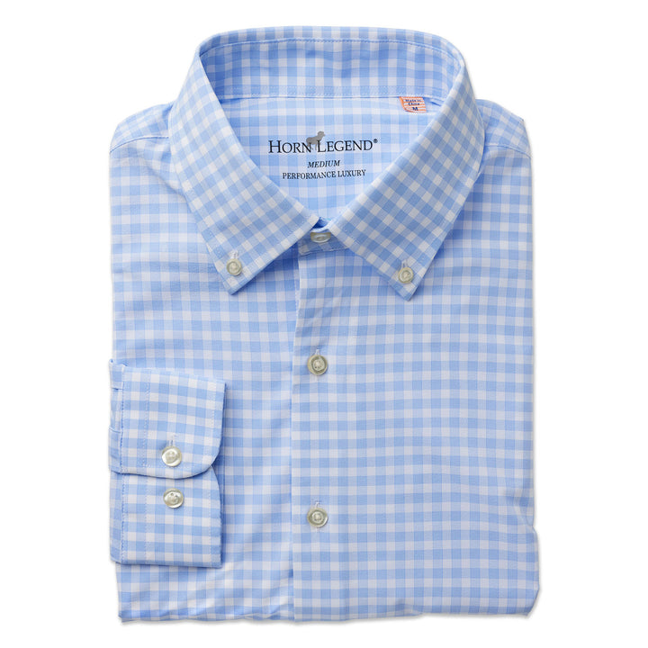 Horn Legend Highland Performance Sport Shirt: White/Sky