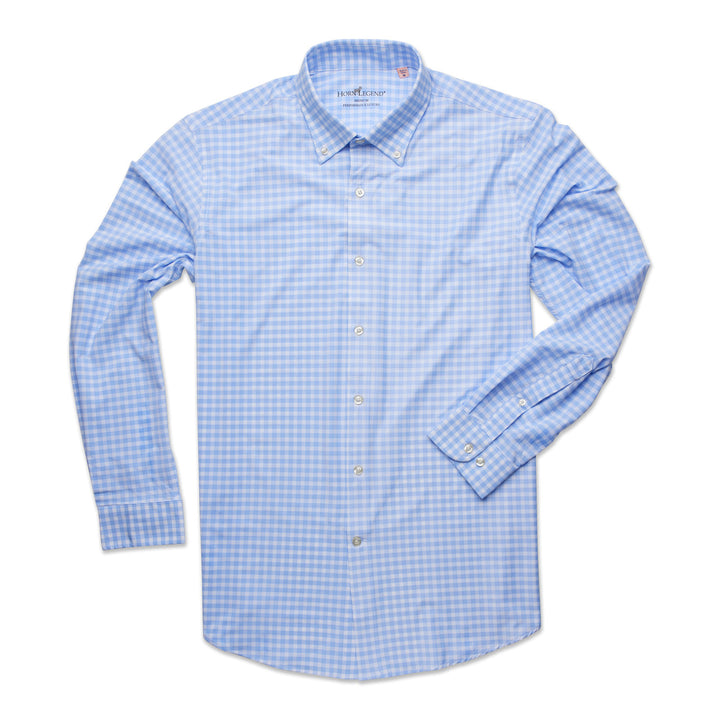 Horn Legend Highland Performance Sport Shirt: White/Sky